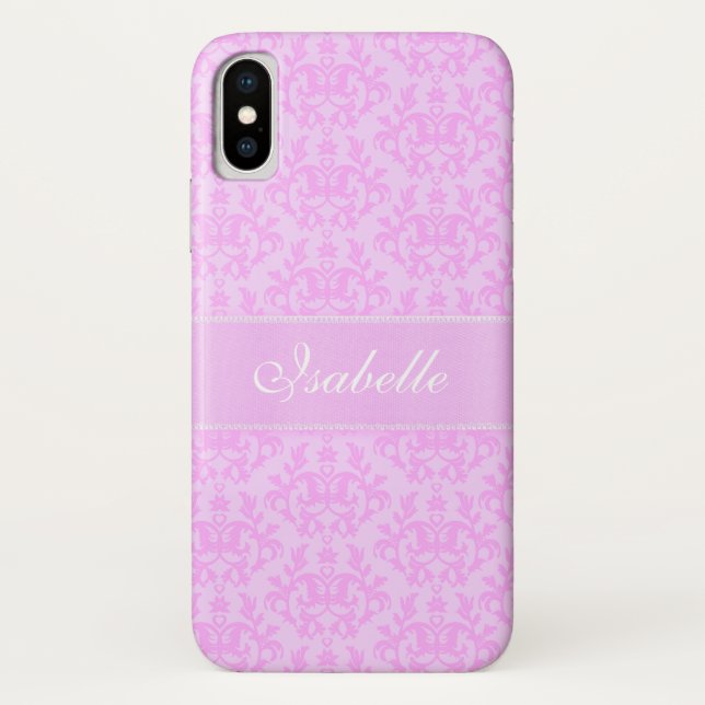 Nome da capas de iphone lilac damask personalizada (Verso)