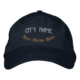 Nome da Cidade Personalizado Boné Azul-Marinho com