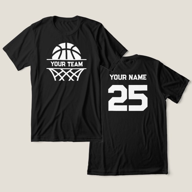 Nome da Equipe de Basquete Personalizada, Seu Nome (Design Frente e Verso)