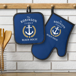 Nome da família Beach House Anchor Dourado Laurel 