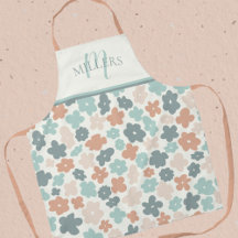 Nome da Família Boho Floral Impressão Monograma