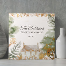 Nome da Família Casa de Campo Vintage Personalizad