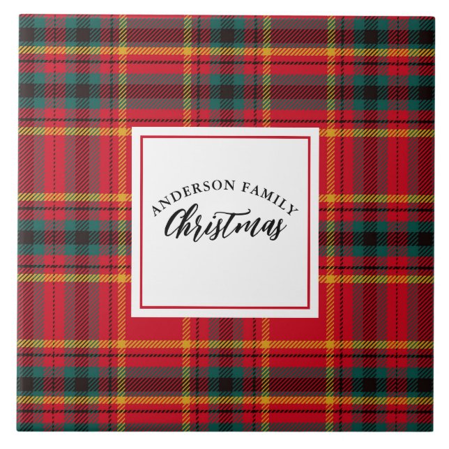 Nome da Família de Xadrezes de Natal Tartan (Frente)