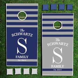 Nome da família do marinho/Cinza/Monograma