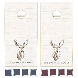 Nome Da Família Woodland Deer Watercolor