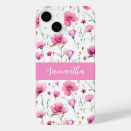 Nome da Flor Silvestre em Aquarela Rosa
