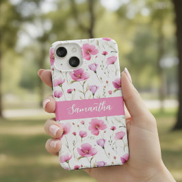 Nome da Flor Silvestre em Aquarela Rosa
