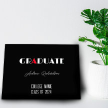 Nome da graduação vermelha branca minimalista a pr