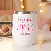 Nome da Mãe Personalizado Estabelecido Script Rosa