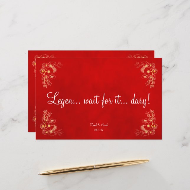 Nome da mesa de casamento Burgundy (Frente/Verso In Situ)