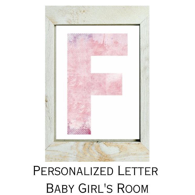 Nome da moça - Letra F Cor de Água Rosa Poster (Criador carregado)