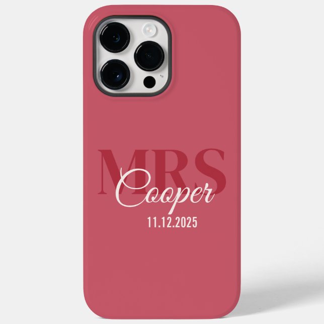 Nome Da Noiva Com Data De Casamento Crimson Red Co (Verso)