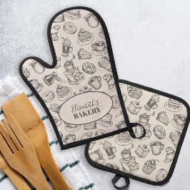 Nome da padaria de Vintage, cinza personalizada