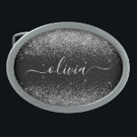 Nome da Rapariga do Script de Largura Preta do Sil<br><div class="desc">Frasco do Monograma do Nome do Script Glitter Glitter Preto e Silver Sparkle. Isso faz a formatura perfeita, doce 16 16, 18, 21rua, 40, 50, 60, 70, 80, 90, 100 anos, casamento, chá de panela, aniversário, chá de fraldas ou presente de festa de solteira para alguém que ama luxo de...</div>