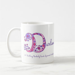 Nome Darlene que significa caneca D monograma deco