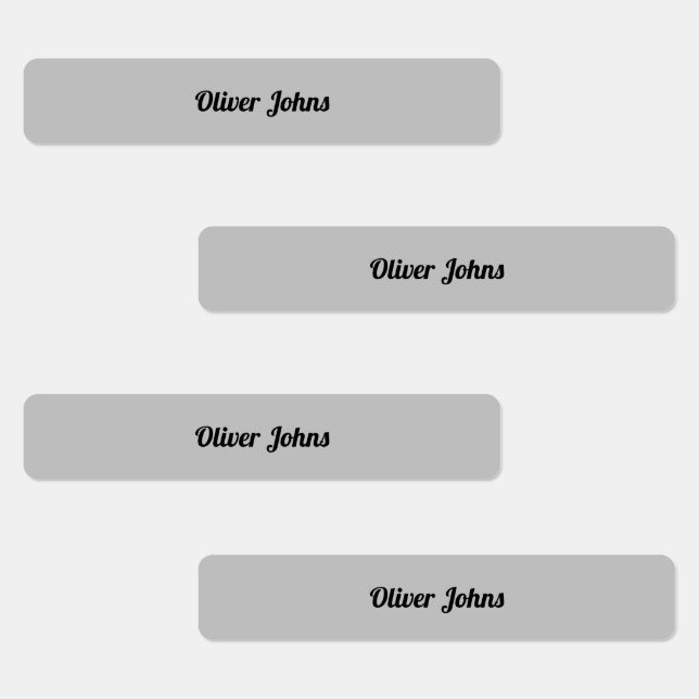 Nome das Crianças Etiqueta Cinza de escola Cinza p (Grupo)