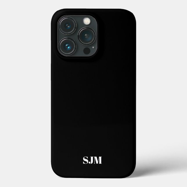 Nome das iniciais do monograma personalizado preto (Verso)