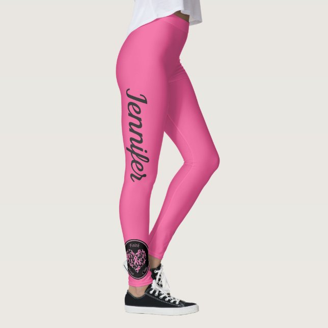 NOME DAS Leggings DO Apoio ao cancer de mama Rosa  (Direita)
