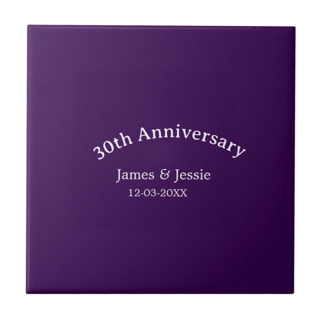 nome data do 30º aniversário de casamento roxo sim (Frente)