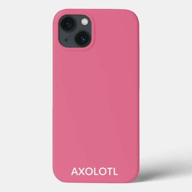 Nome de cor rosa Axolotl capas de iphone Maiúscula (Verso)