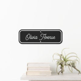 Nome de Crianças Personalizado Preto e Branco