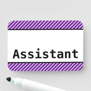 Nome de etiqueta "Assistente" Básico e Respeitável