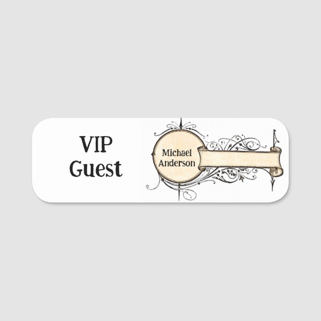 Nome de etiqueta Clássico (Frente)