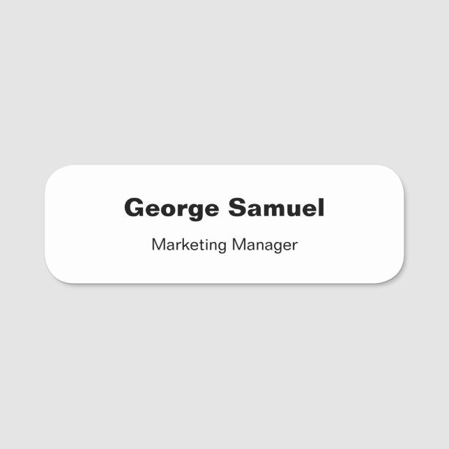 Nome de etiqueta Clássico de Funcionário Empresari (Frente)