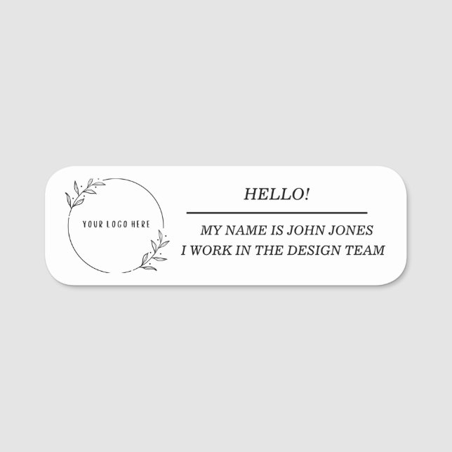 Nome de etiqueta Clássico Menos Formal (Frente)