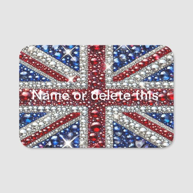 Nome de etiqueta com as Cores Britânicas (Frente)