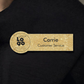 Nome de etiqueta com brilhante Dourado personaliza