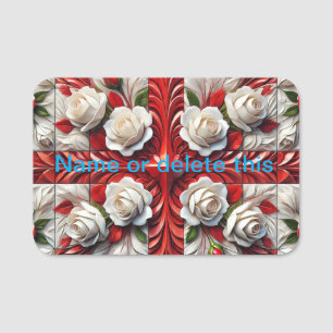 Nome de etiqueta com Rosas Ingleses Design
