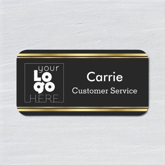 Nome de etiqueta comercial Dourado e preto persona (Criador carregado)