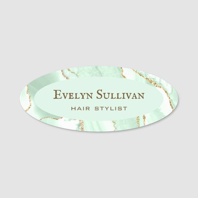 Nome de etiqueta de Agatos Verdes (Frente)