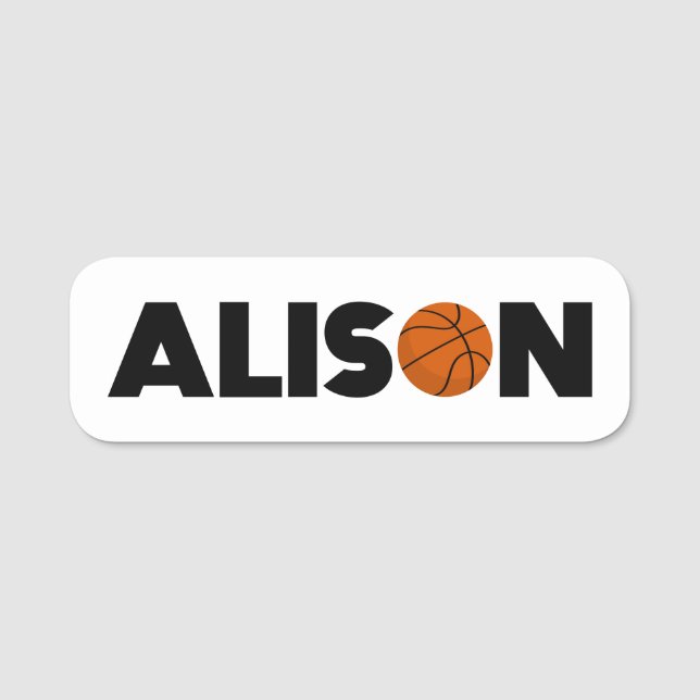 Nome de etiqueta de basquetebol Alison (Frente)