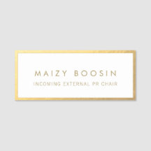 Nome de etiqueta de Borda Dourada Elegante