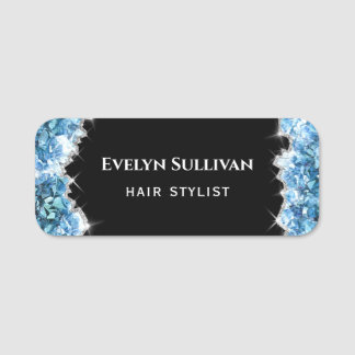 Nome de etiqueta de cristais azuis