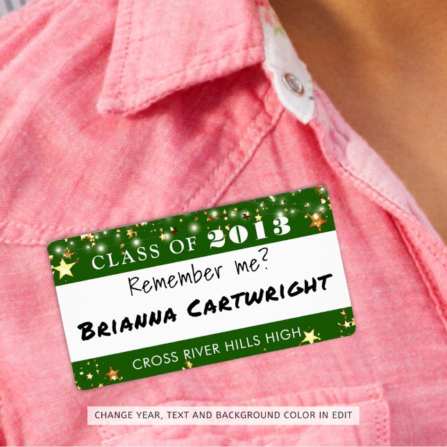 Nome de etiqueta de Estrelas Douradas Verdes de Re (Criador carregado)