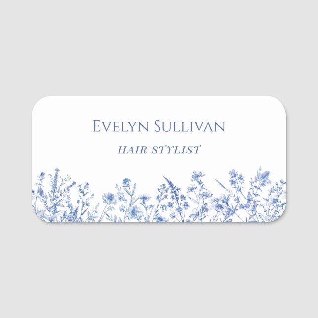 Nome de etiqueta de flores silvestres azuis france (Frente)