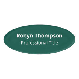 Nome de etiqueta de Forma Oval Verde Crachá Acríli