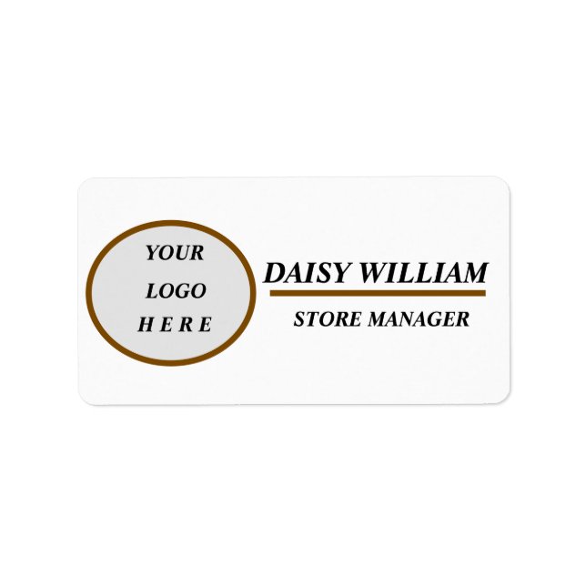 Nome de etiqueta de funcionários elegante (Frente)