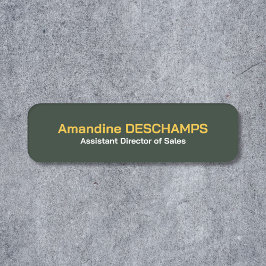 Nome de etiqueta de Funcionários Verde Dourado e F