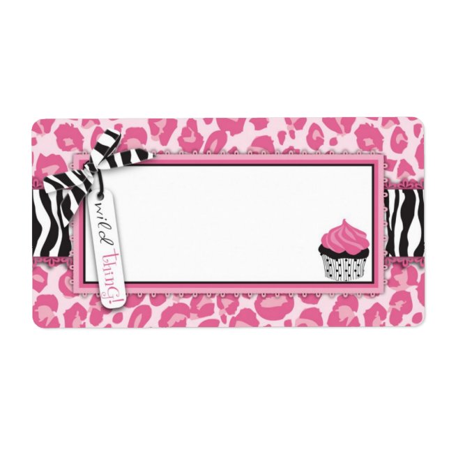 Nome de etiqueta de PC de Cupcake selvagem (Frente)