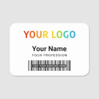 Nome de etiqueta de pino do funcionário ou logotip