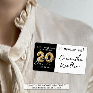 nome de etiqueta de Reunião de 20 anos Lembre-se d