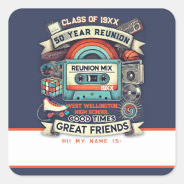 Nome de etiqueta de Reunião de 50 Anos Retroativo 