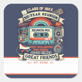 Nome de etiqueta de Reunião de 50 Anos Retroativo