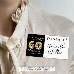 nome de etiqueta de Reunião de 60 anos Lembre-se d