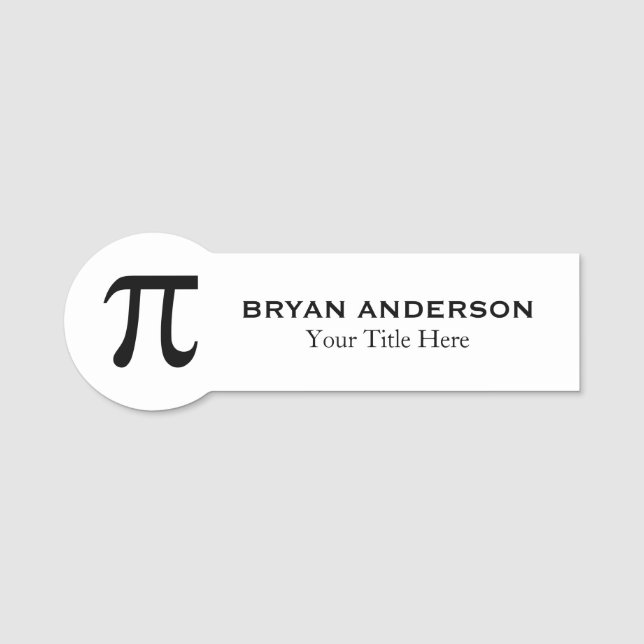 Nome de etiqueta de Símbolo Pi (Frente)