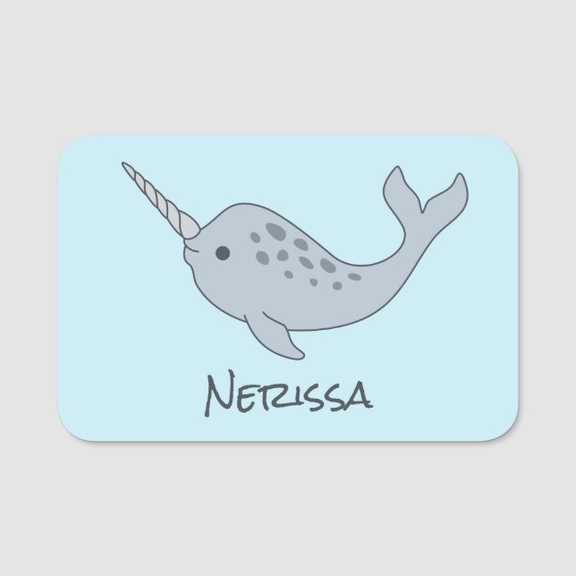Nome de etiqueta de Tusked Narwhal (Frente)